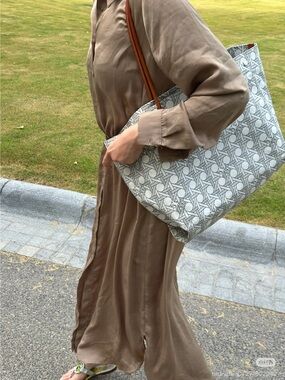 Tory Burch basketweave print canvas tote bag